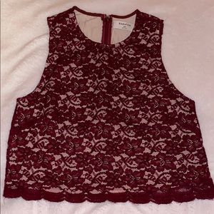Babaton burgundy armless top